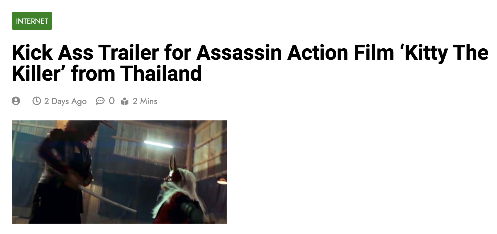 Kick Ass Trailer for Assassin Action Film ‘Kitty The Killer’ from Thailand
